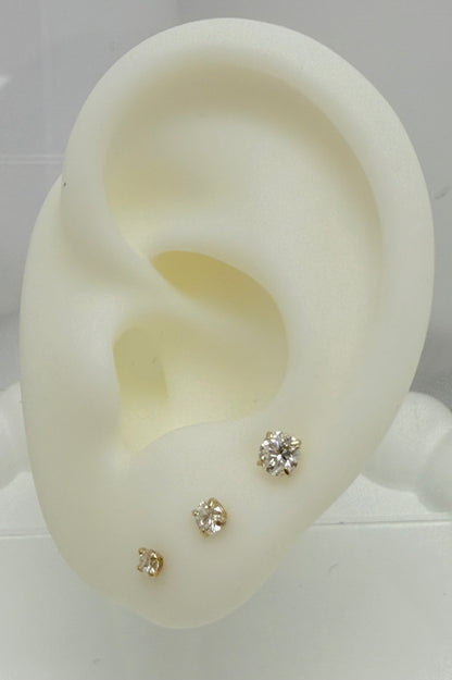 Aretes diamantes 14k