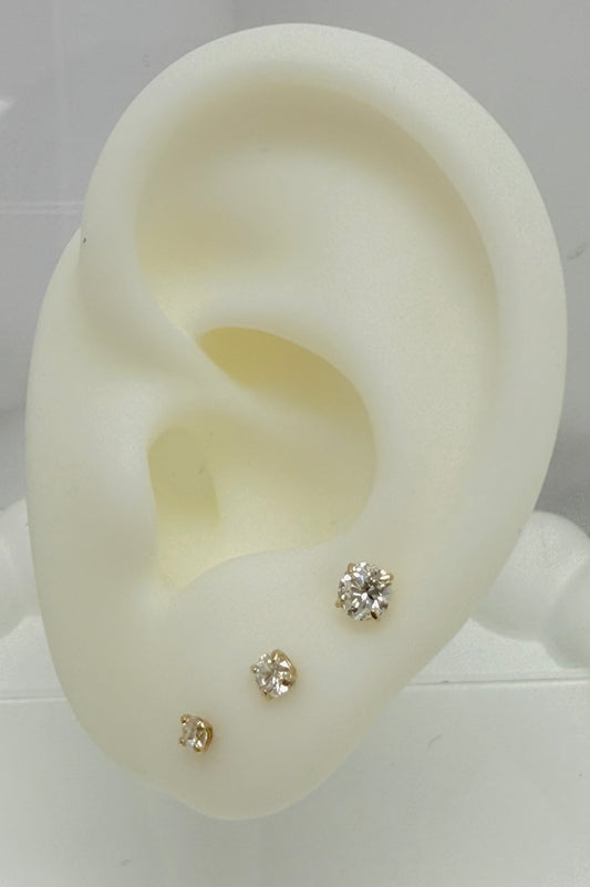 Aretes diamantes 14k