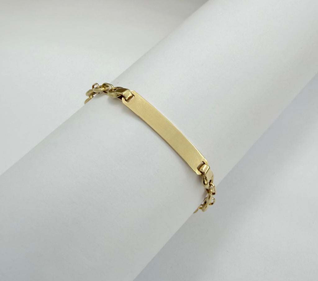 Pulsera placa niño/niña 14k