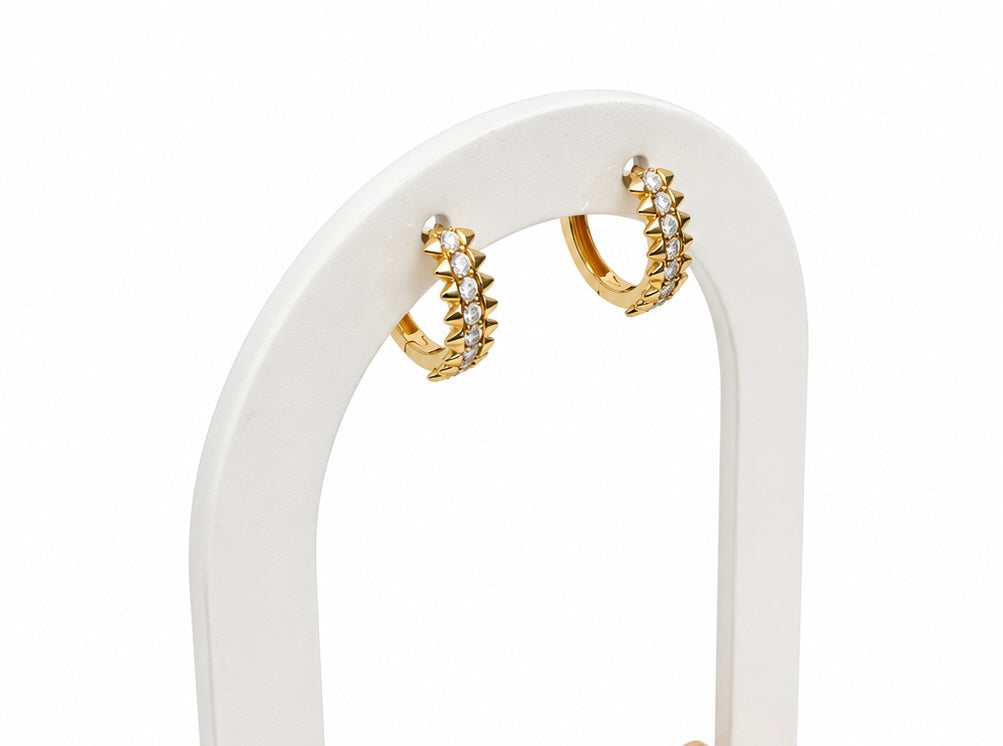 Argollas pequeñas 14k diamante creado