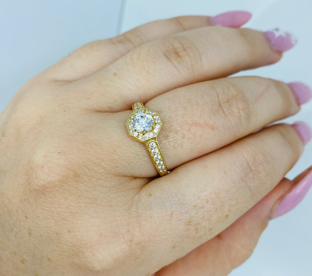 Anillo solitario 10k