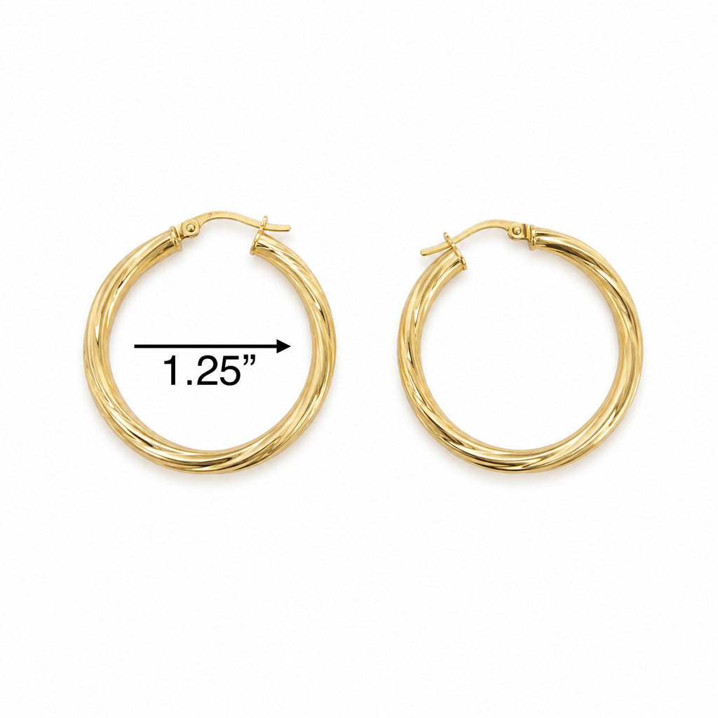 Argollas torcidas lisas 10k 3mm