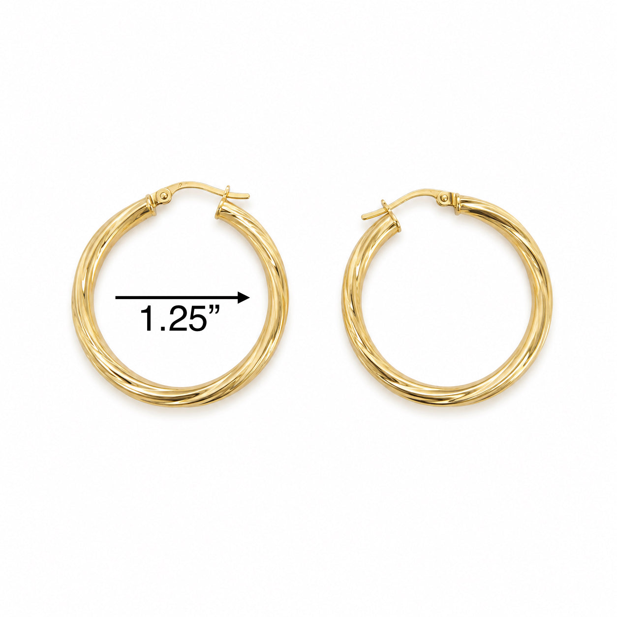 Argollas torcidas lisas 10k 3mm