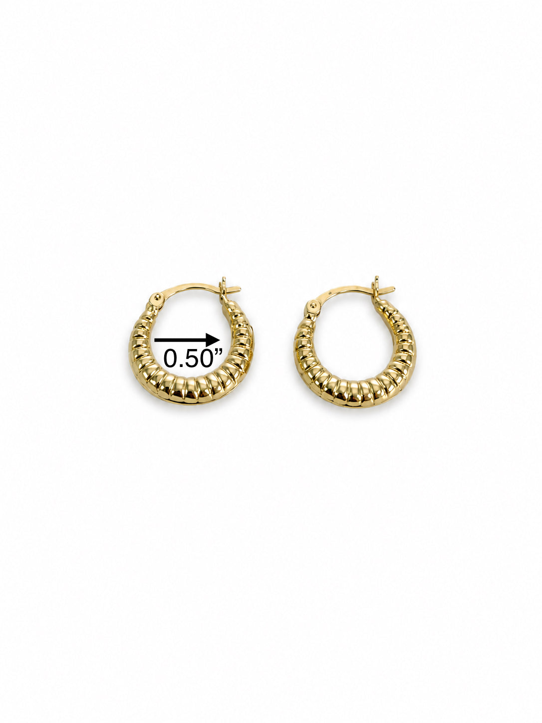 Argollas pequeñas con diseño 10k