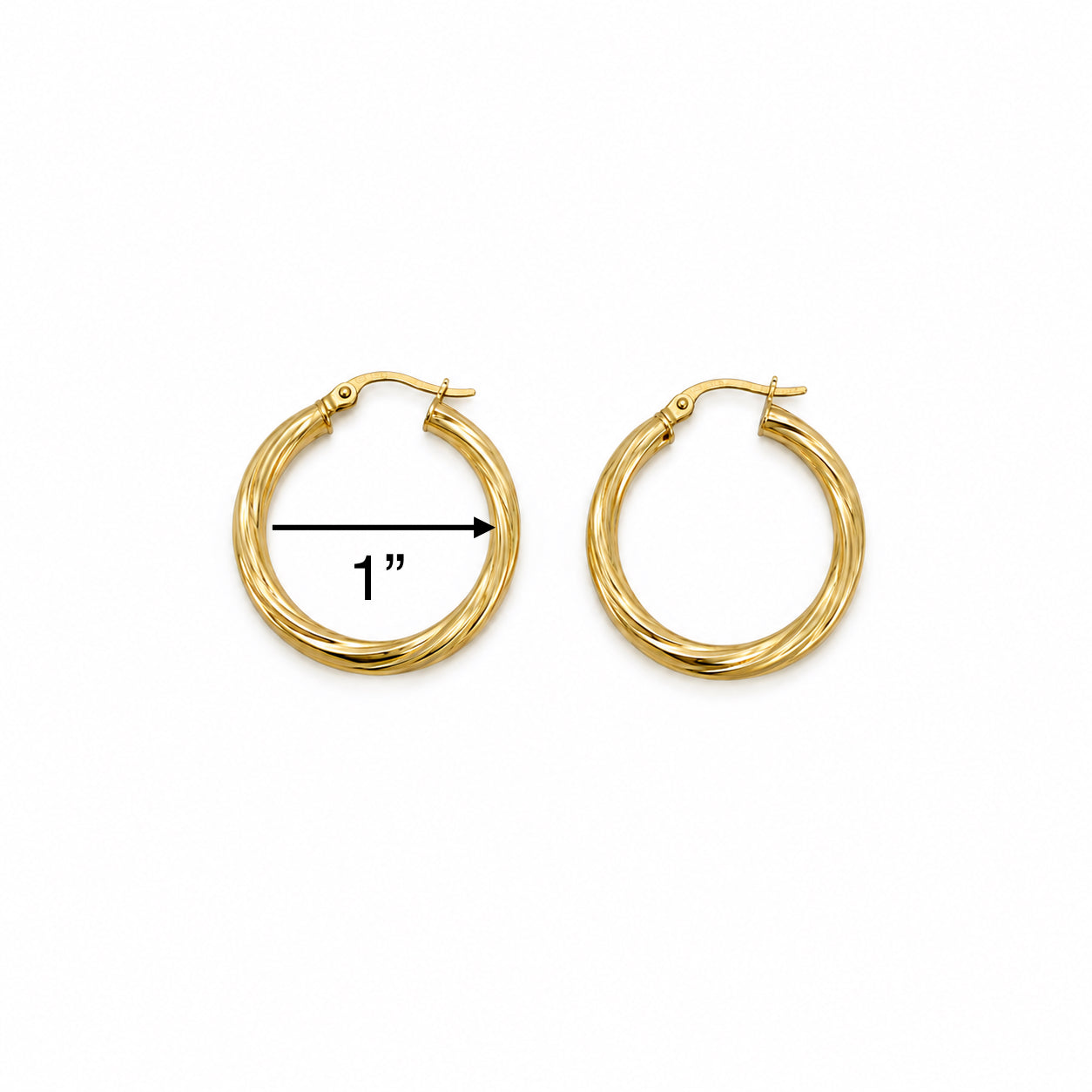 Argollas torcidas lisas 10k 3mm