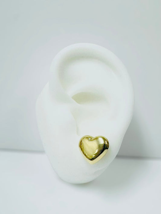 Aretes de corazón 14k