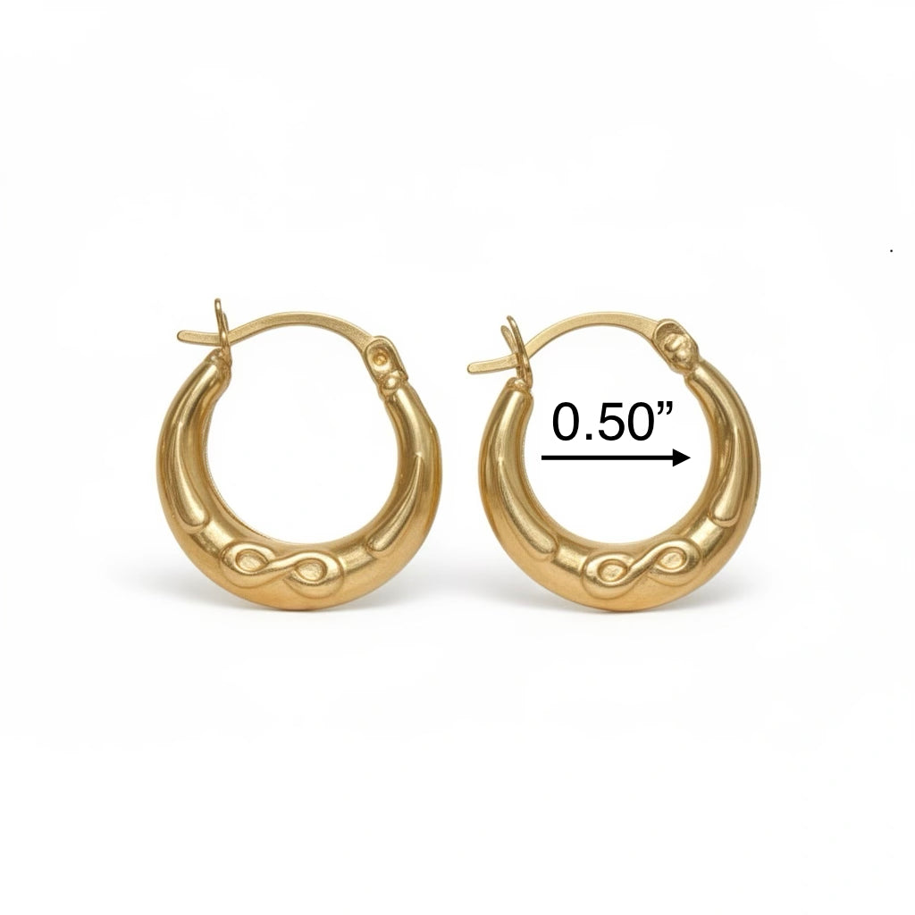 Argollas pequeñas con infinito 10k