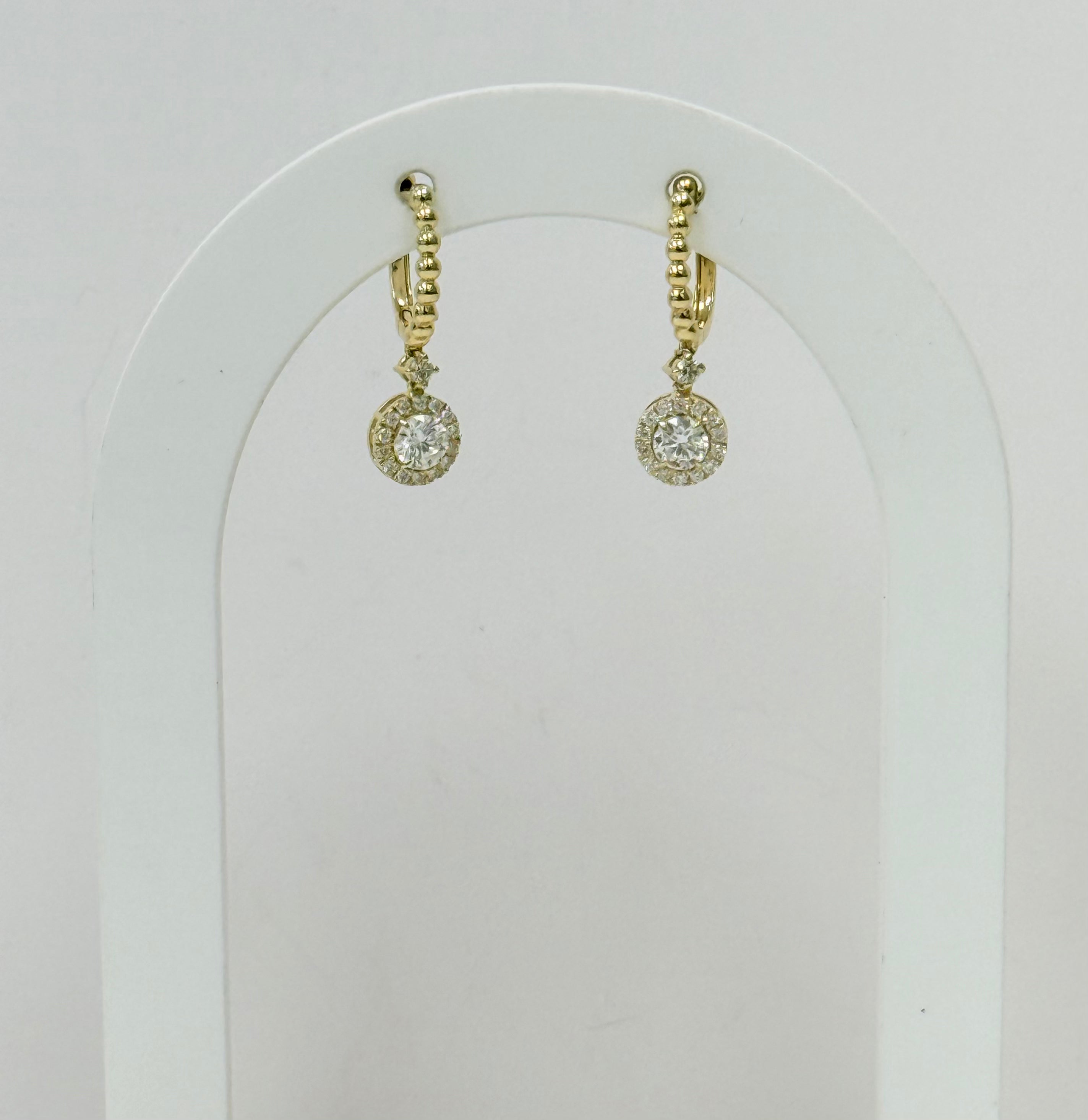 Argollas pequeñas 14k diamante creado