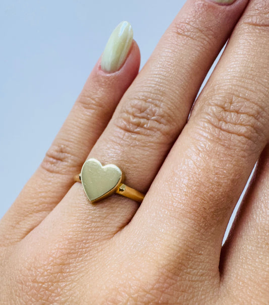 Anillo corazón 14k