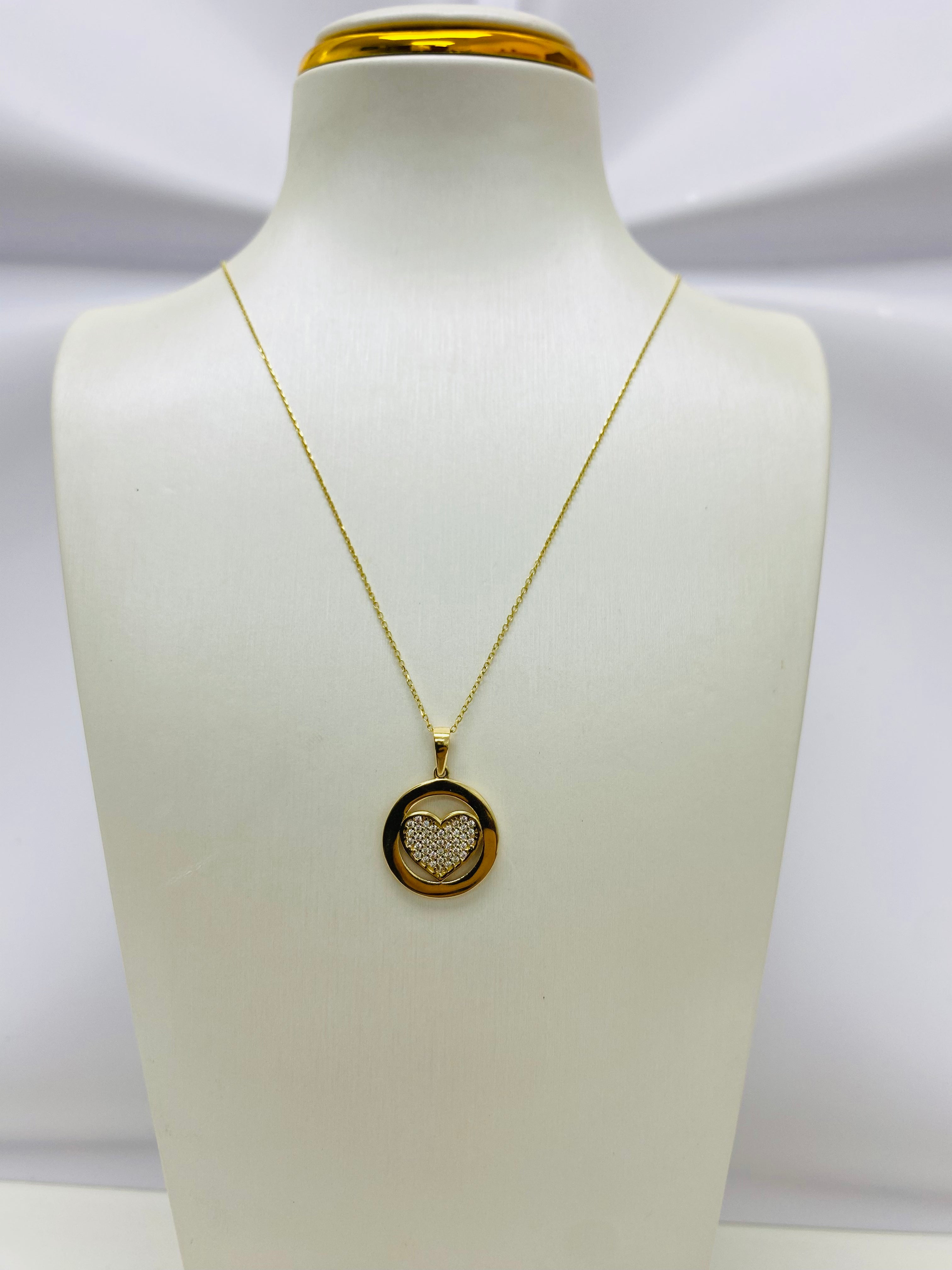 Cadena boston dije corazón 14k