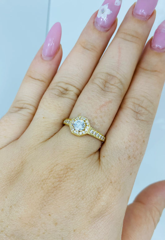 Anillo solitario 10k