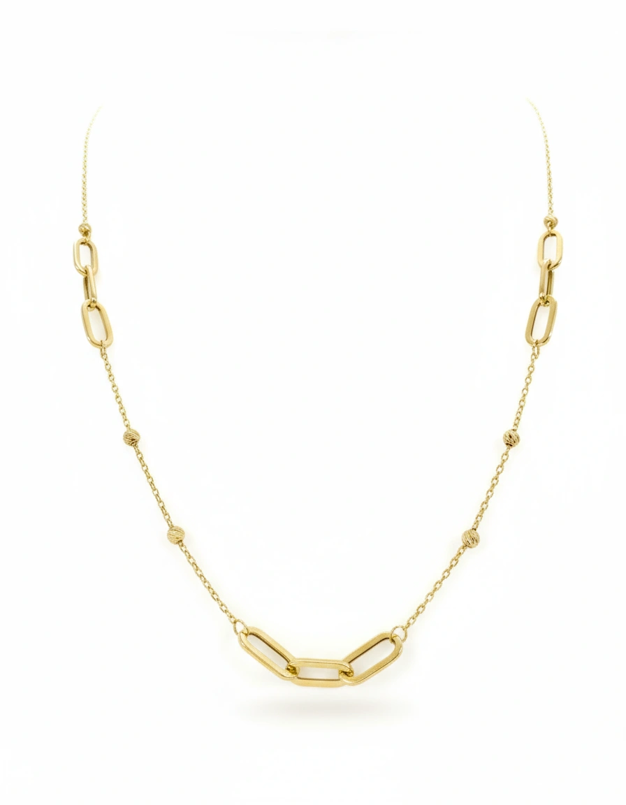 Cadena balines y peiper 14K