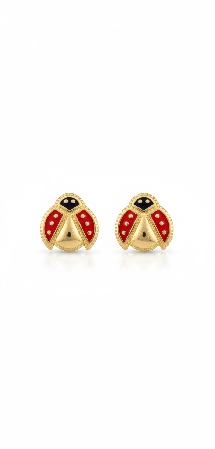 Aretes medianos lady bug 10k