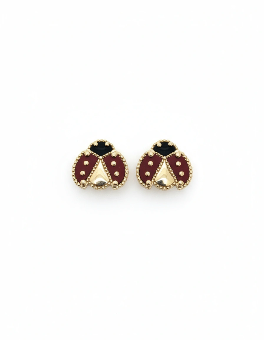 Aretes  de Laddy Bug 10K y 14K