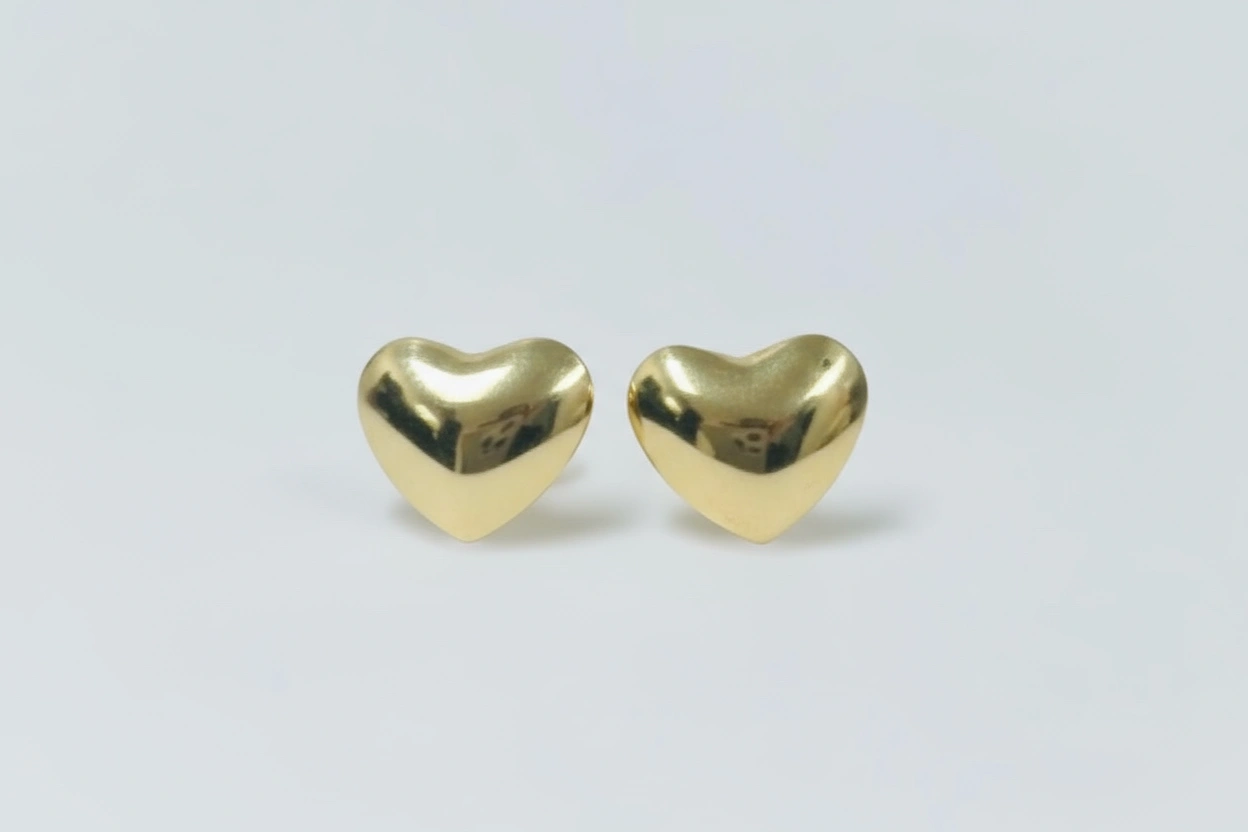 Aretes de corazón 10K