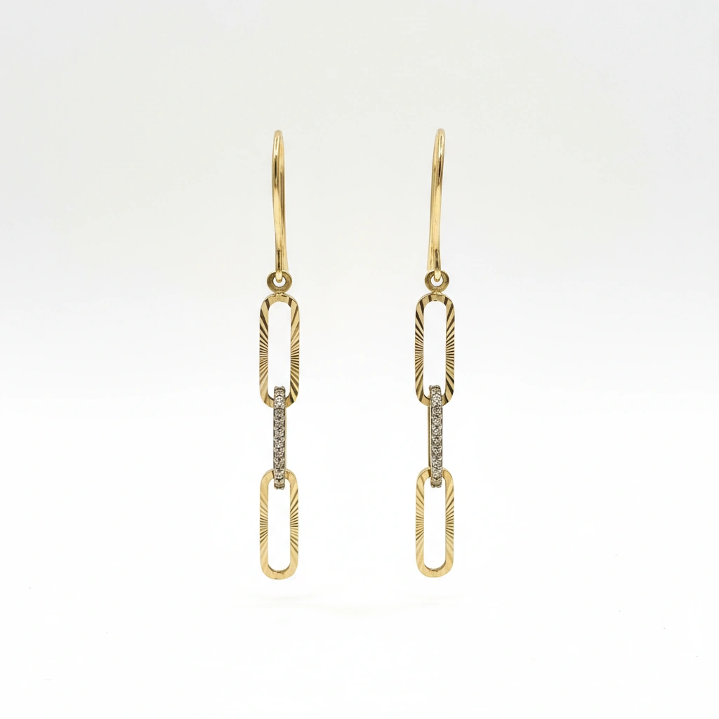 Aretes colgantes 14k