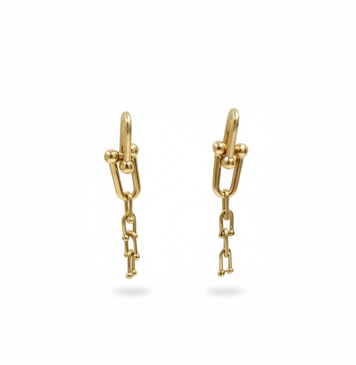 Aretes colgante Tiffi 14k