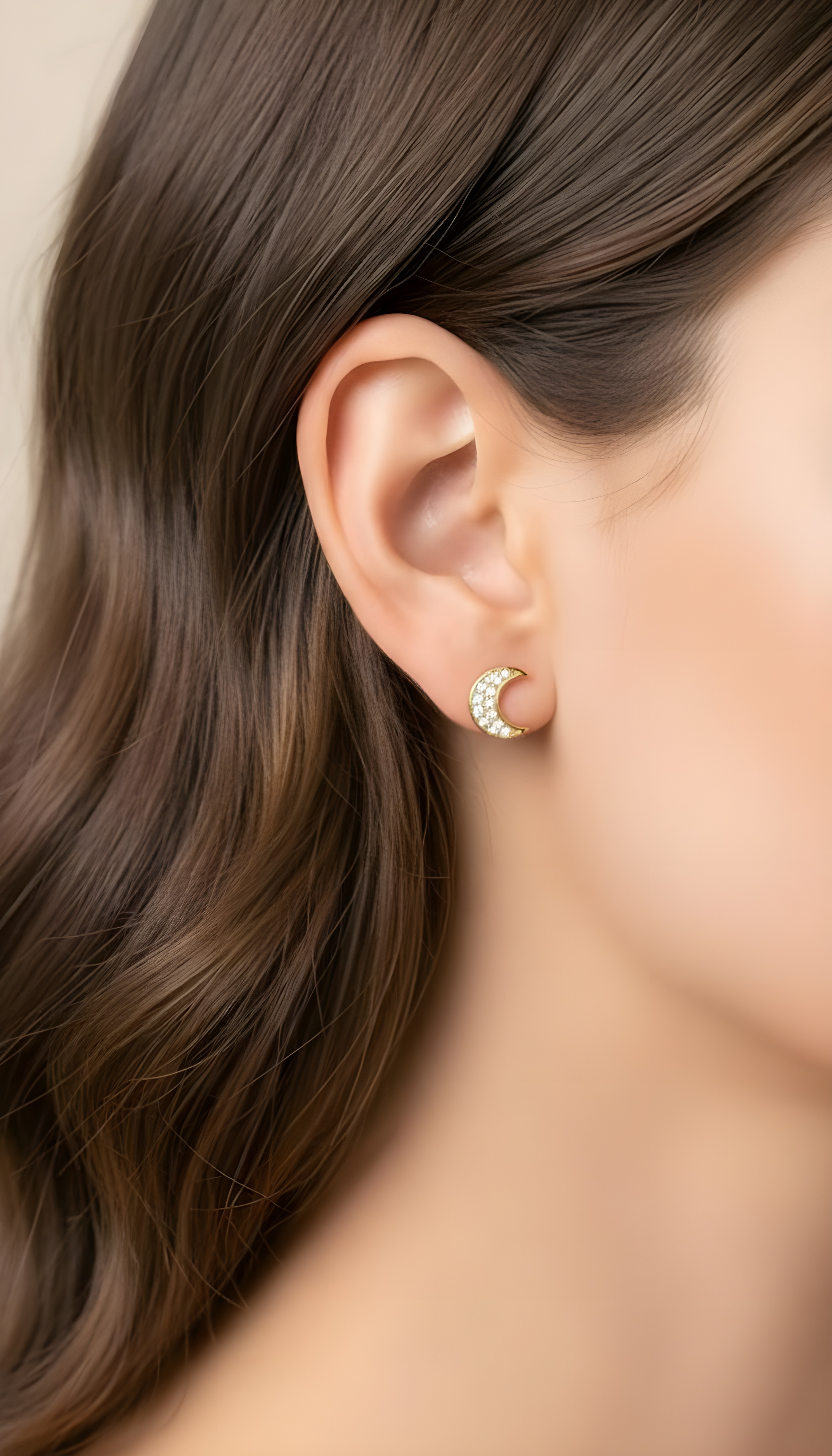 Aretes de lunas 14K