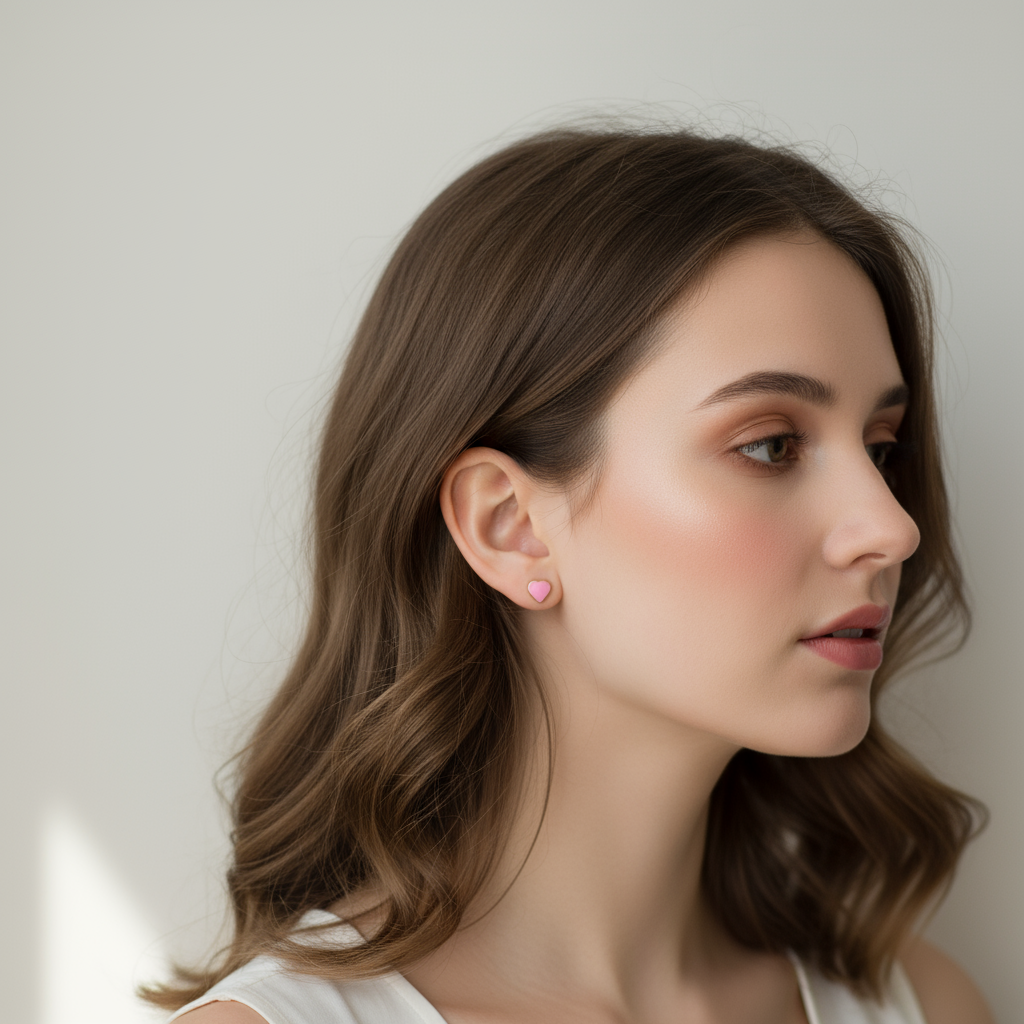 Aretes de corazón pequeños 14K