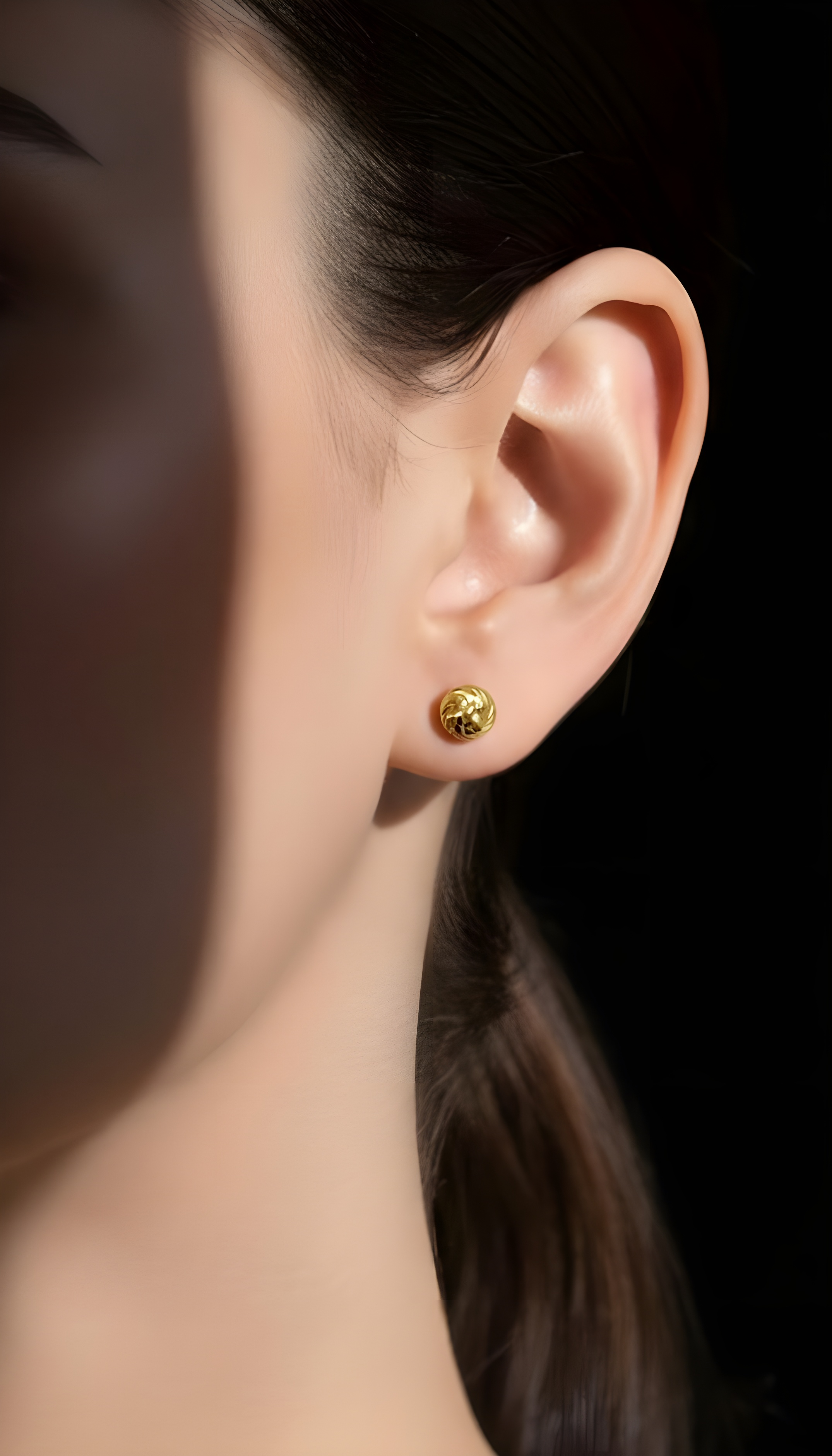 Aretes dormilonas 14K