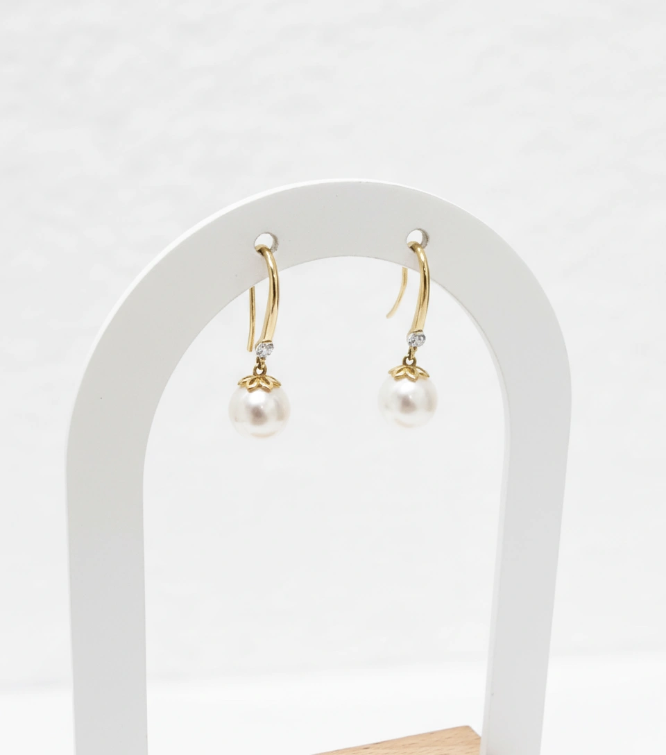 Aretes colgantes 14K