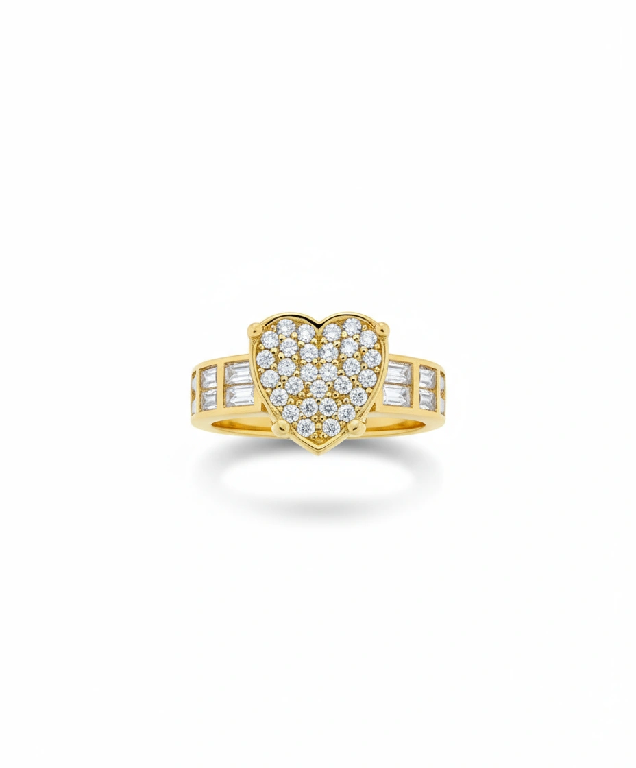 Anillo corazón 14k