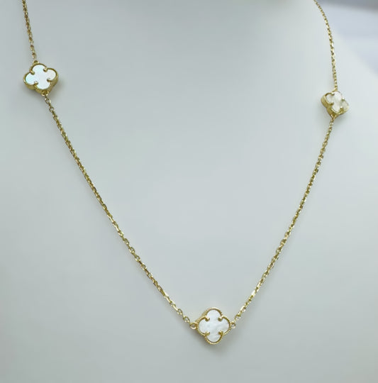 Cadena 3 clover Blanca’s 14k