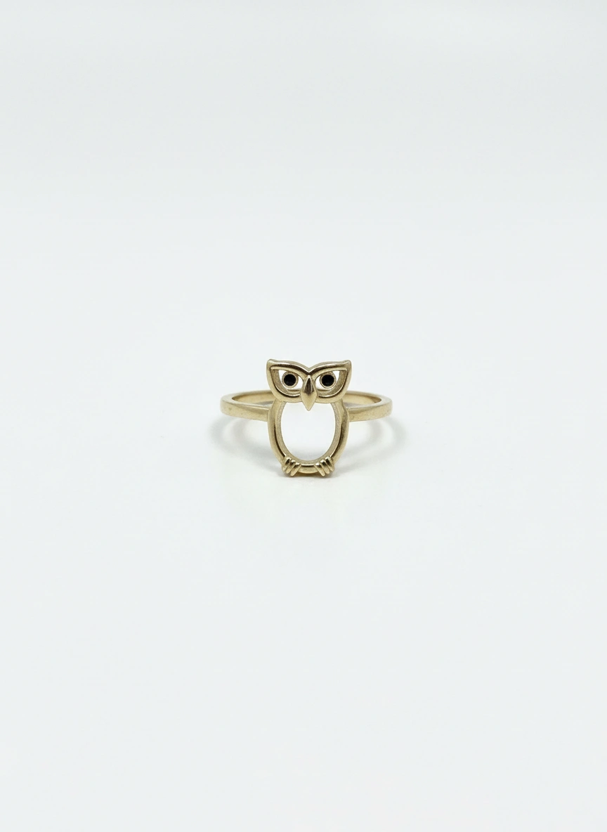 Owl ring 10k