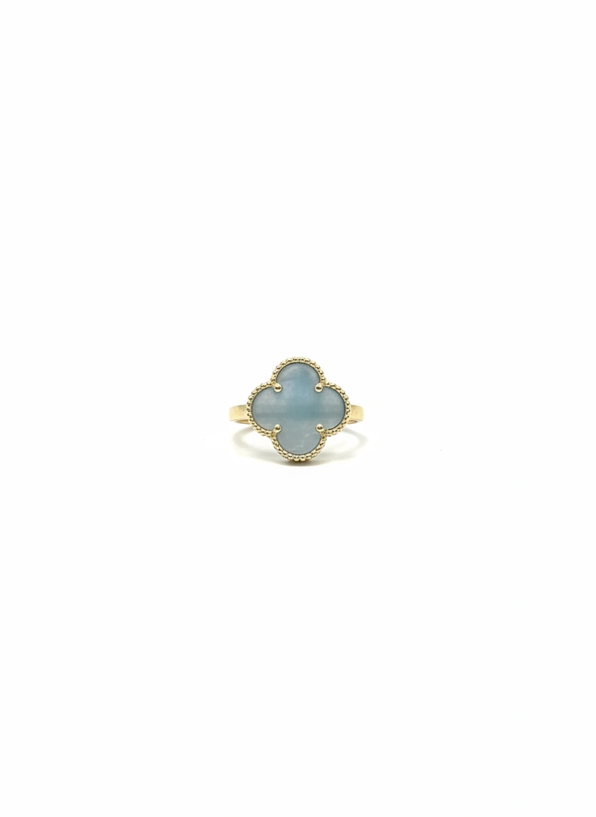 Large clover ring 14k