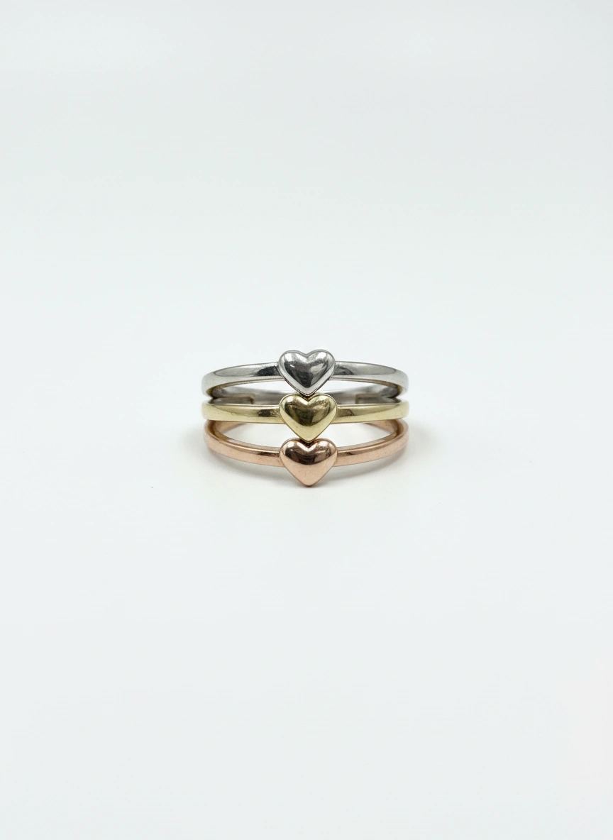 3 gold Heart ring 10k