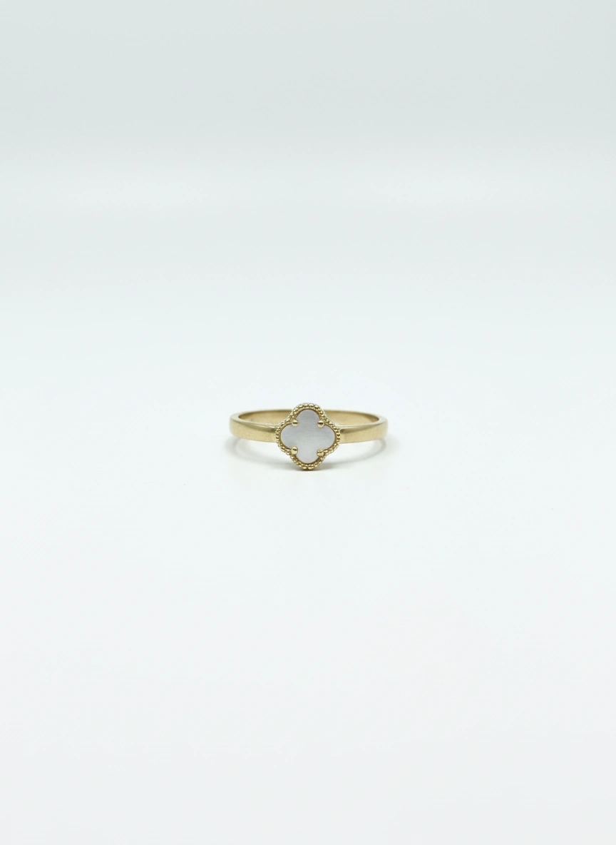 Mini clover white  ring 10k