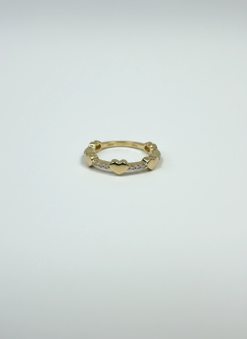 Heart ring band 10k