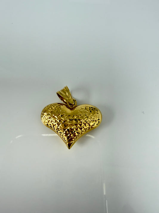 Dije de corazón inflado reversible 14k