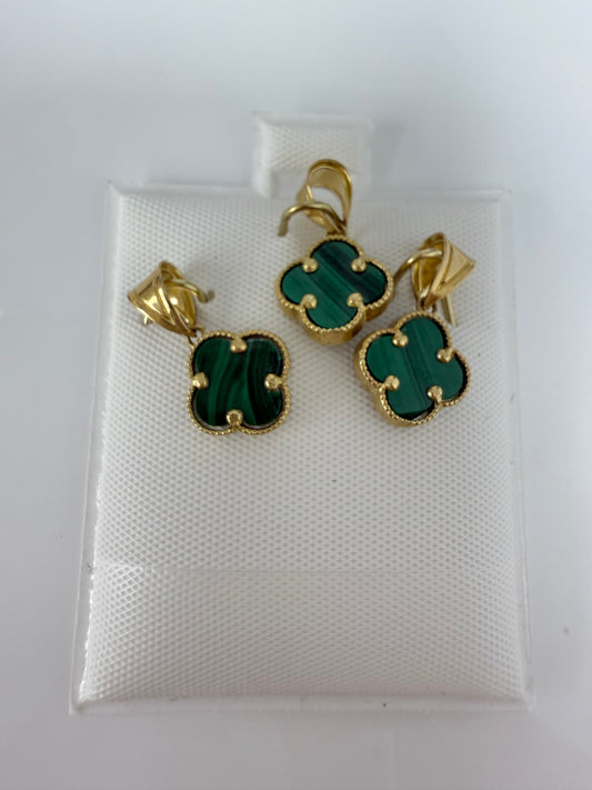 Dije de clover verde pequeño10k