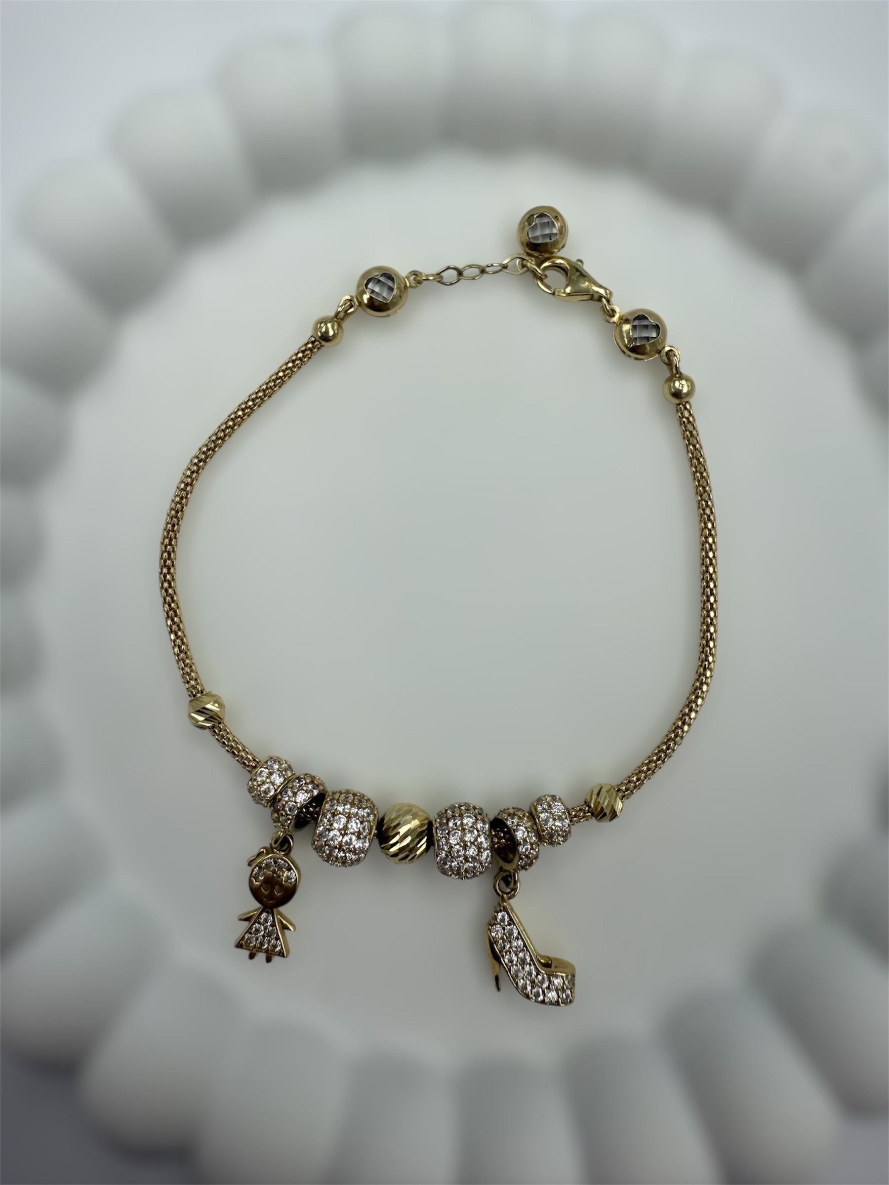 Pulsera con chams 14K