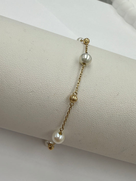 Pulsera de bolitas 14K