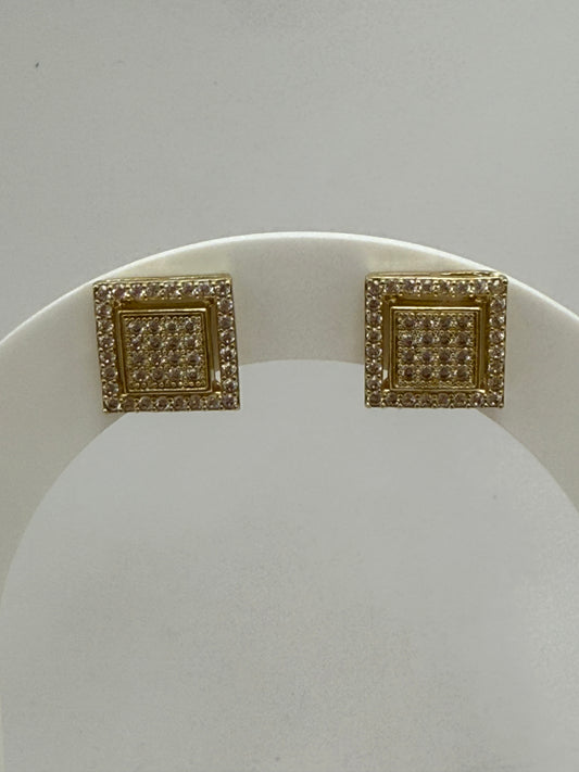 Aretes cuadrados 10K