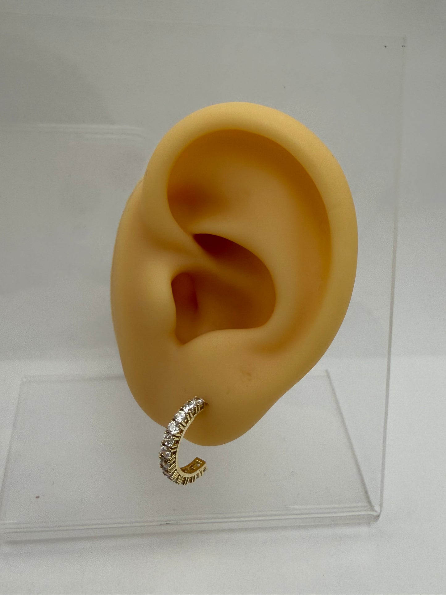 Aretes de piedrita 10K