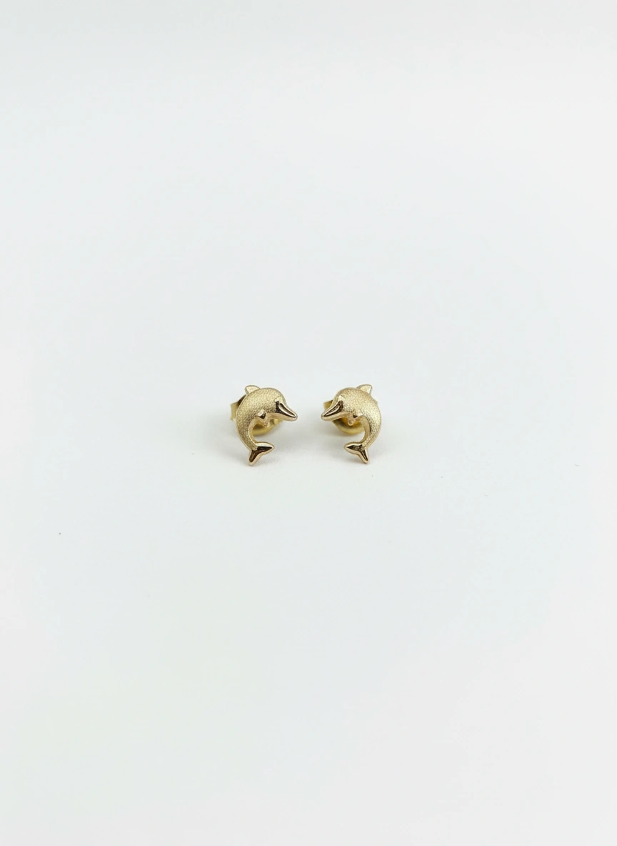 Dolphin earrings 14K