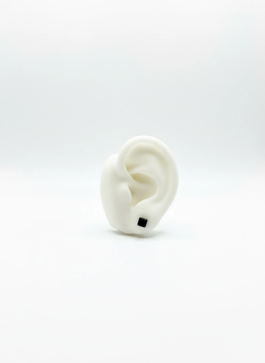 Dark stone earrings 14K