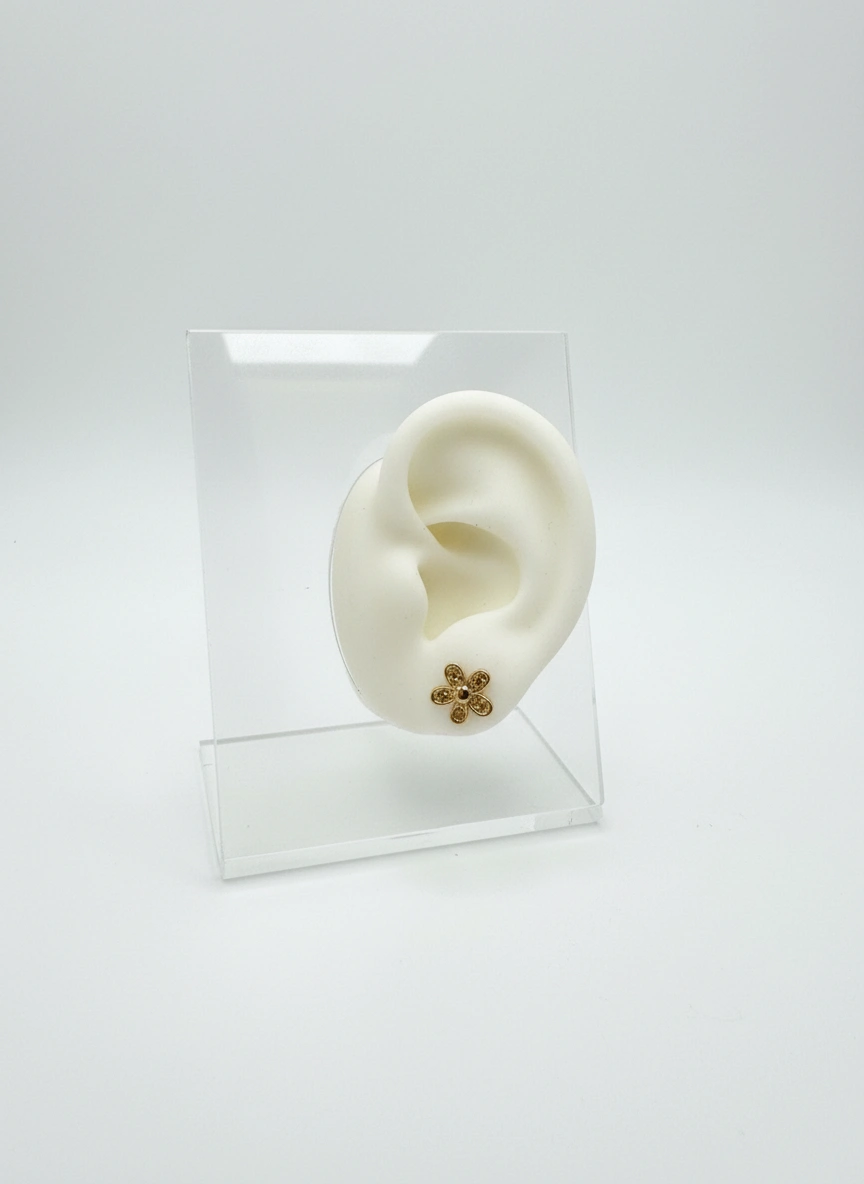 Flower earrings 14K