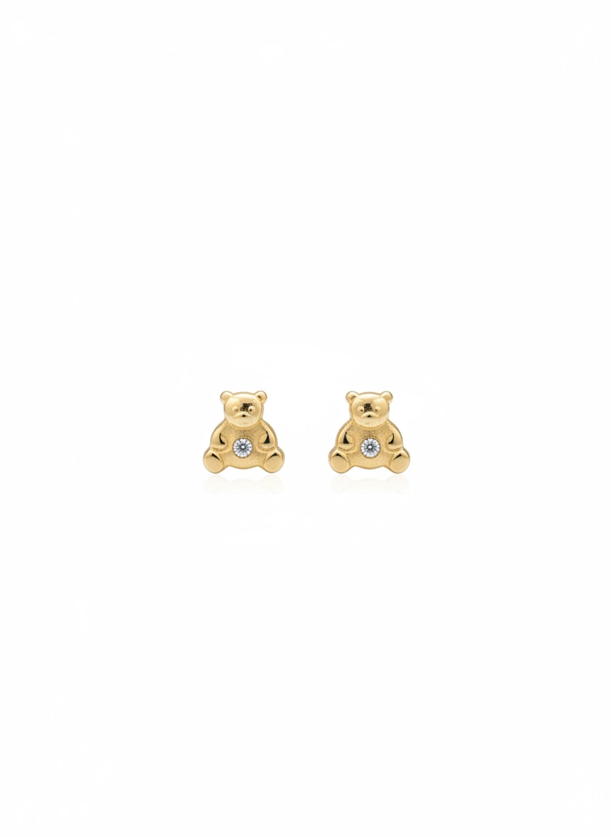 Bear earrings 14K