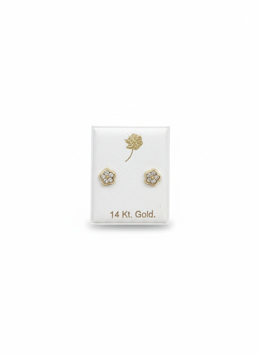Flower earrings 14K