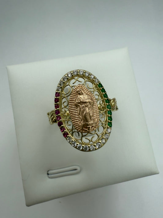 Anillo de la virgen de Guadalupe 10K