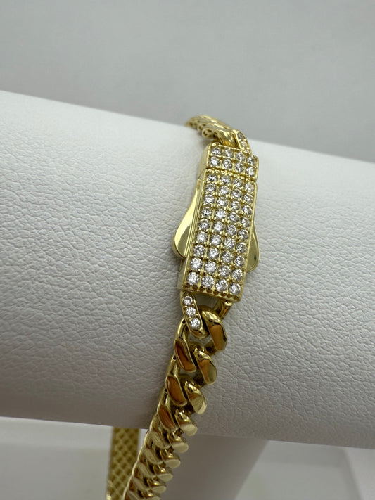 Pulsera Mónaco Con Placa 10K