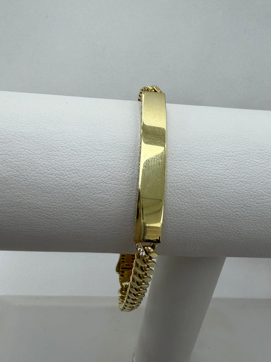 Pulsera Mónaco con placa 10K