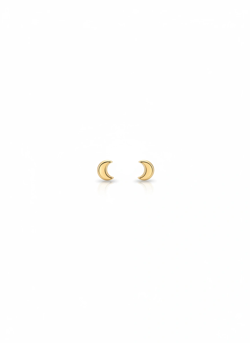 Moon earrings 14K