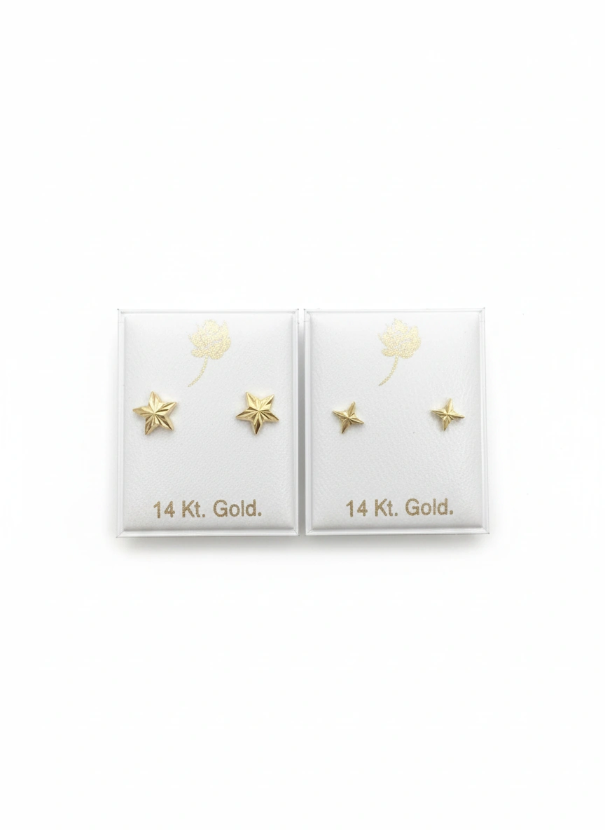 Star earrings 14K