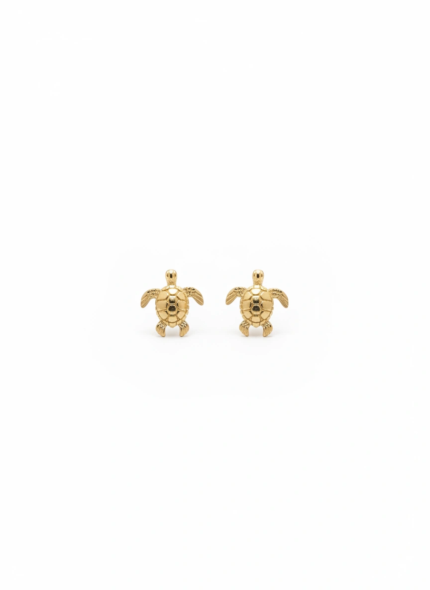 Turtle earrings 14K