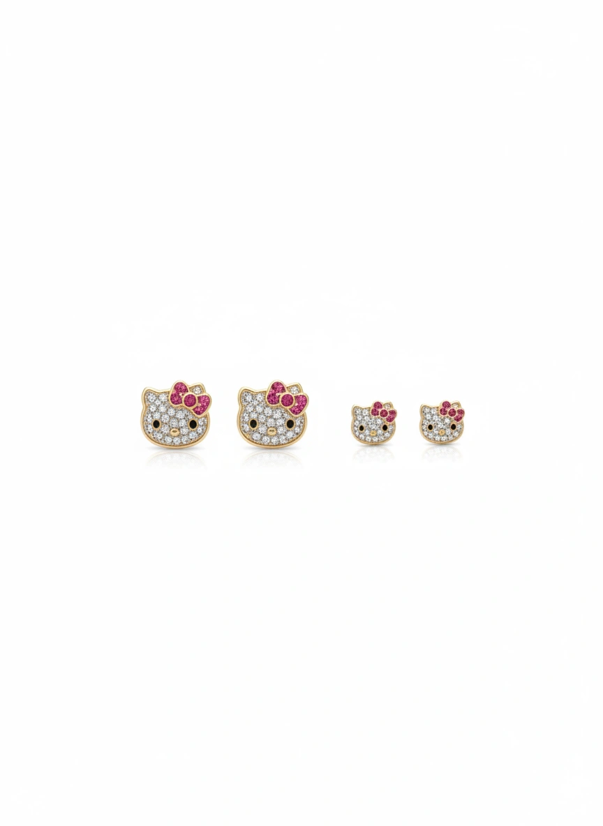 Aretes de hello kitty  14K